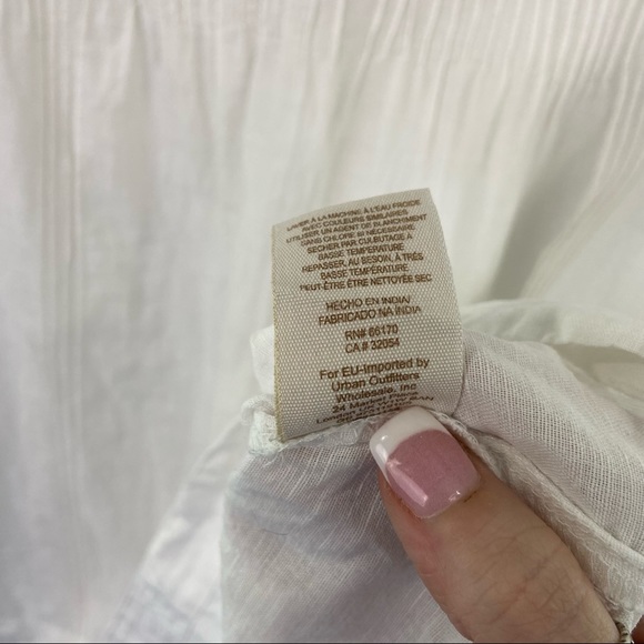 Free People Little Wings Lace Tunic Dress White Linen Beach Summer Peasant Large - Picture 9 of 10